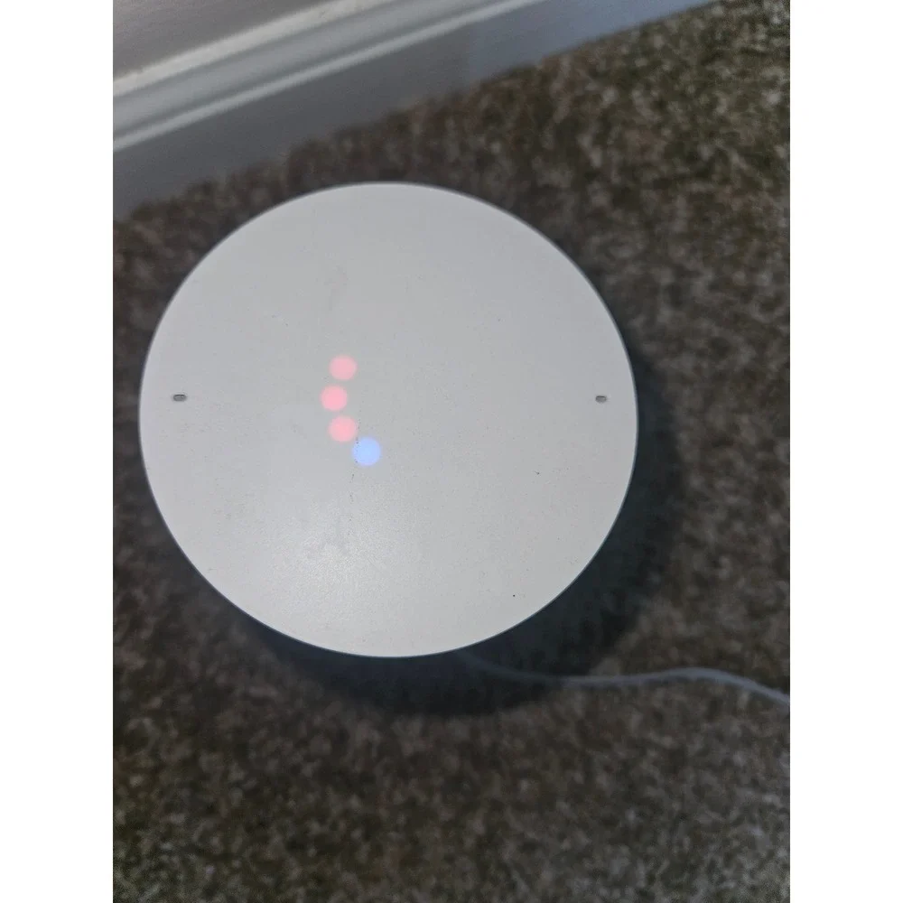Google Home Smart Speaker White Slate Fabric Base Model A4R-HOME with Power Cord